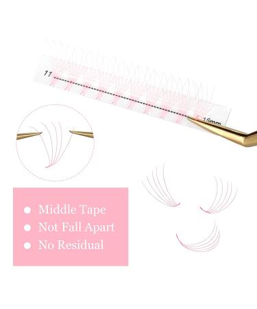 Pink 6D Colored Premade Fans Lash Extensions | Short Stem Pointy Base | Volume Fans | 0.07 D Curl | Mix 8-15 | Eyelash Extensions - Buy Online on SooperMarket.com