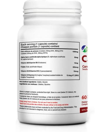 ALLBE CardioCan Softgels 1000mg Omega-3 Fish Oil & 30mg Alpha Lipoic Acid with Vitamin B6 B12 & Folate Supplement 2 Packs of 60 Heart Health Support & Antioxidant Servings(Per Serving:1 Capsule) 60 count (Pack of 2) - Buy Online on SooperMarket.com