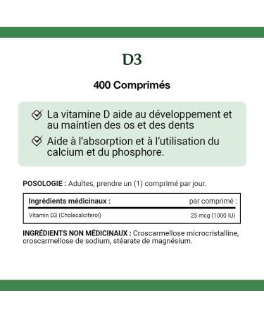 Nature's Bounty Vegetarian Non-GMO Vitamin D3 Vitamin D 1000 IU Supplement Helps to Maintain Immune Function 400 Tablets - Buy Online on SooperMarket.com