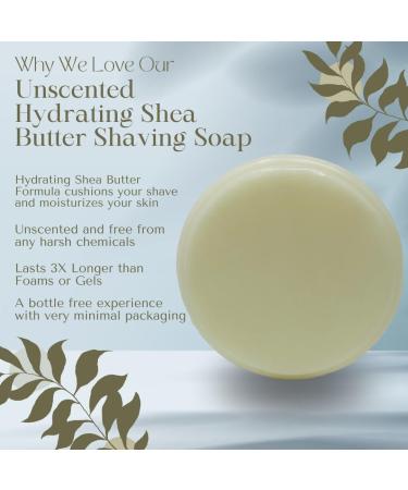 Fragrance-Free Shea Butter Shaving Soap for Sensitive Skin - Moisturizing & Long Lasting (Pack of 3 - Buy Online on SooperMarket.com