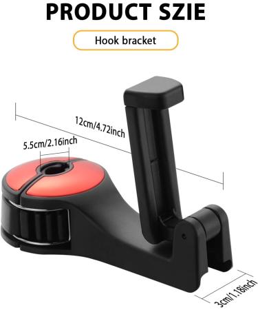 VIILICH 2PCS Car Headrest Hook & Cell Phone Holder - Durable Storage for Handbags & Devices (Red) | International Shipping - Buy Online on SooperMarket.com