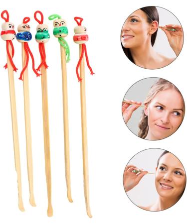 12pcs Healeved Wooden Ear Pick Set - Stainless Steel Earwax Remover Tools - Buy Online on SooperMarket.com