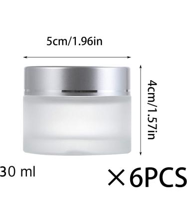 6 Pack 30ml Refillable Glass Cream Can - Leakproof Travel Container for Lotions Essential Oils & Lip Balm - Matte Transparent - Buy Online on SooperMarket.com