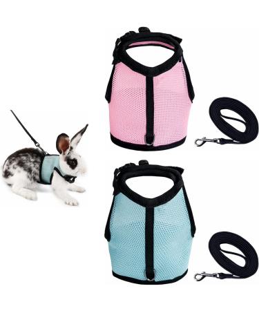 Ki Wednesday adjustable soft rabbit dishes with leash rabbit dishes hamster vest 2 stk rabbit dishes pet rabbit dishes for cat rabbits walking jogging dishes outdoor m
