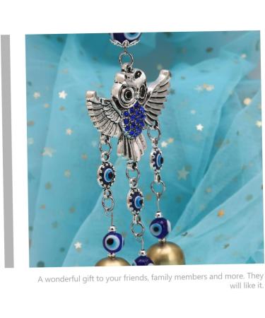 OSALADI Turkish Eye Wall Hanging 3 pcs Delicate Owl Bell Pendant Creative Wall Ornament Unique Home Pendant Bluex3pcs 25x6.8cmx3pcs - Buy Online on SooperMarket.com