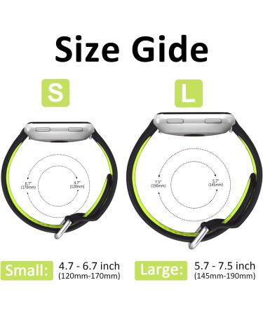 Vanet Bands Compatible with Fitbit Versa/Versa 2/Versa Lite for Men Women  3 Packs Soft Silicone Sport Replacement Wristband Compatible with Fitbit Versa 2 Bands/Versa Special Edition  Large Large Black/Gray & Black/Green â¦ - Buy Online on SooperMarket.com