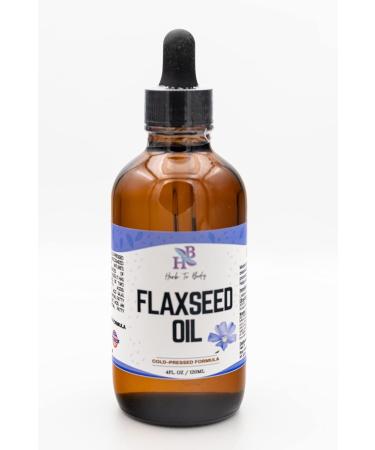Organic Flaxseed Oil 4oz - Cold Pressed for Hair Growth & Skin Moisturizer - Essential Fatty Acids - Buy Online on SooperMarket.com