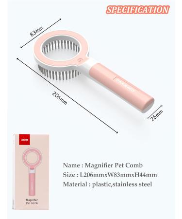 Zewze Long-Haired Dog Brush - Stainless Steel Pet Ridge Comb for Removing Knots & Grooming - Ideal for Dogs - Pink - Buy Online on SooperMarket.com