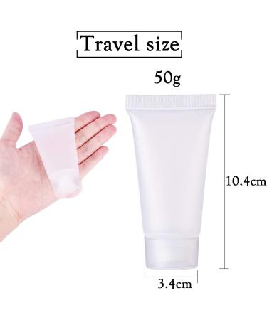 Alledomain 6Pcs 50g Empty Squeezable Soft Plastic Tubes Refillable Cosmetic Sample Vial Container with Flip Caps for Cream Shampoo Cleanser Shower Gel Lotion - Include 2pc Funnels & 12pc Labels - Buy Online on SooperMarket.com