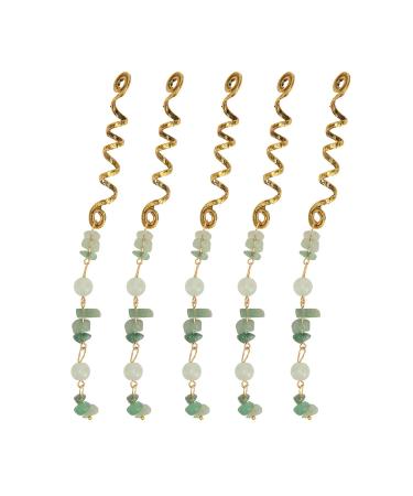 Exquisite Green Hair Dreadlock Jewelry - Large Alloy Braiding Rings (5 Pieces) for Parties | Fast International Shipping - Buy Online on SooperMarket.com