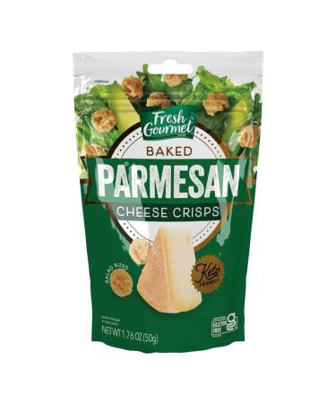 Fresh Gourmet Parmesan Cheese Crisps | 1.76 Ounce | 100% Real Cheese | Keto Friendly | Great for Snacking and Salad Topper Parmesan 1.76 Ounce (Pack of 1)