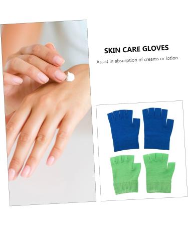 HAPINARY 2 Pairs Gel Gloves Hydrating Gloves Moisturizing Sleeping Gloves Skin Care Dry Skin Gloves Moisturizing Gloves Half Finger Moisturizing Hand Gloves Knitting Lotion Miss Daily Use 16X13X1CM - Buy Online on SooperMarket.com