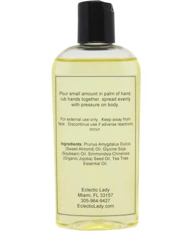 All Natural Tea Tree Massage Oil - 100% Natural Ingredients Sweet Almond & Jojoba Relaxing Scent - 4 oz for Men & Women - Buy Online on SooperMarket.com