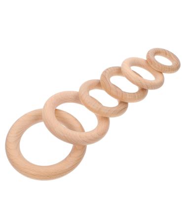 Eringogo wood rings 12 pc molar wooden circle accessories -Holzring newborn made of wood accessories for bite rings made of wood for babies unfinished wooden ring beech child trailer wood