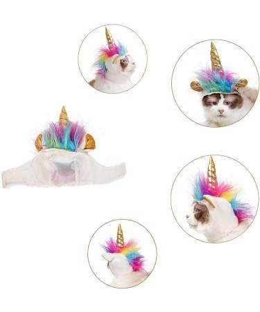Delifur Dog Costume Unicorn Hat for Cats and Small Dogs - Halloween Cosplay Mane Cap - Buy Online on SooperMarket.com