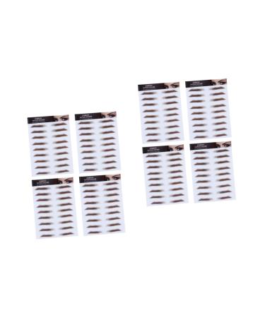 Baluue 8 Pcs Eyebrow Stickers Hair Like Eyebrows Authentic Eyebrows Fake Water Transfer Paper with Soy Ink 21x15cmx2pcs Brown 4x2pcs