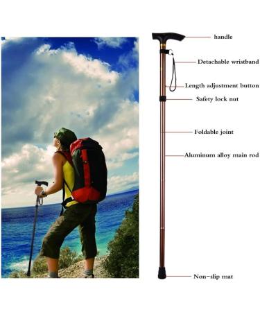 Walking Stick Folding Cane Crutches Foldable Stick Booster Ultralight Trekking Pole Telescopic Walking Stick Outdoor Travel Aluminum Crutches - Buy Online on SooperMarket.com