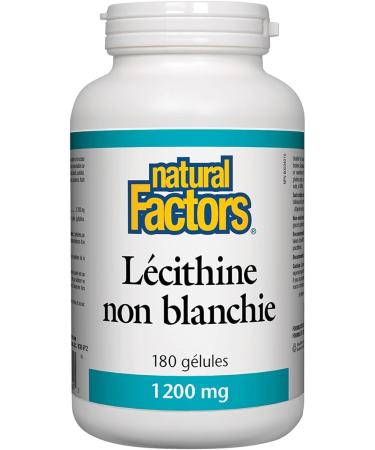 Lecithin 1200mg-Unbleached (180Capsules) Brand: Natural Factors - Buy Online on SooperMarket.com