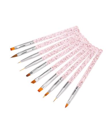 Anself 10-Part Nail Art Brush Set - Premium Painting & Drawing Pens for UV Gel & Acrylic Designs - Nail Art Essentials - Buy Online on SooperMarket.com