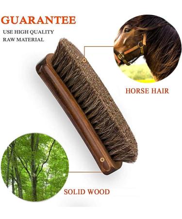 Set of 2 Wooden Shoe Brushes with Horse Hair Bristles - Shoe Shine, Clean, Buff, and Polish Shoes, Sofas, Bags, and Furniture - Buy Online on SooperMarket.com