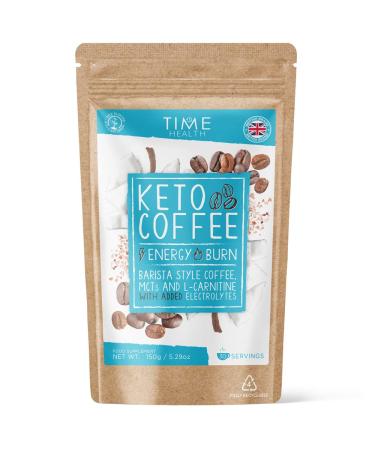 New: Keto Coffee (Instant) - 150g - 30 Servings - Barista Style Coffee MCTs L-Carnitine & Electrolytes - Zero Sugar & Carbs - Vegan Bulletproof Keto Coffee - UK Made Coffee 150 g (Pack of 1)