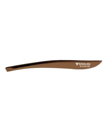 STERLING Professional Eyebrow Stainless Steel Tweezers Precision and Elegance when Adjusting Eyebrows Slanted Gold and Polished Blade Length 4 mm ST-12130