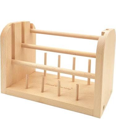 Hand U Journey Wood Spools Holder | 3-Thread Beech Rack Organizer for Macrame, Weaving, Sewing & Yarn - Buy Online on SooperMarket.com
