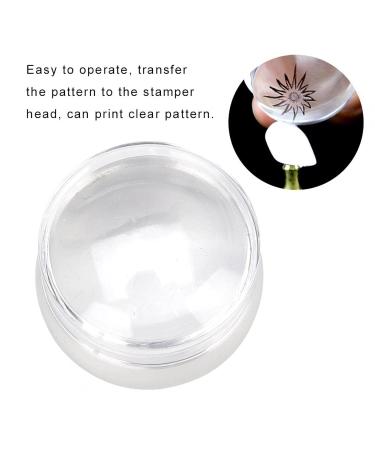Premium Silver Nail Art Stamper with Lid & Scraper - Perfect for Salons & DIY Enthusiasts | International Shipping Available - Buy Online on SooperMarket.com