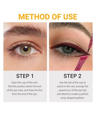 3Pcs Waterproof Wing Eyeliner Stamp Set - Black, Brown, Red Brown Liquid Eye Pencil Makeup Sets | Colored Eye Liners Stamps Shapes | Long-Lasting Delineador de Ojos contra el Agua - Buy Online on SooperMarket.com