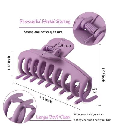 6Pcs Matte Big Hair Claw Clips - Strong Hold for Thick Hair (6 Colors) - 4 Inch - Nonslip Hair Clips for Women and Girls - Buy Online on SooperMarket.com