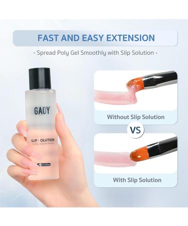 GAOY Slip Solution Kit for Poly Gel Nails - 145ml Anti-Stick Gel with Brush & Dual Forms for DIY Nail Art - Buy Online on SooperMarket.com