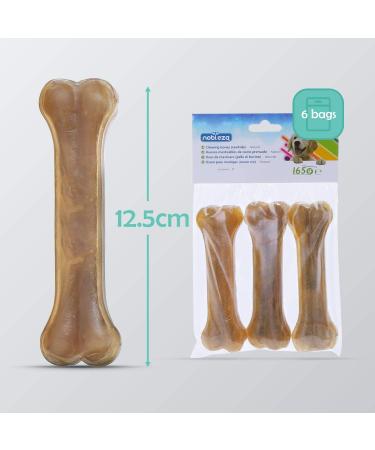Nobleza Natural Dog Chewing Bones - 12.5cm 18 Pieces 100% Beef Protein-Rich Treats for Large Dogs - Buy Online on SooperMarket.com