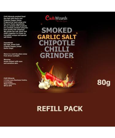 Chipotle Chilli Garlic and Dead Sea Salt Grinder Refill 80g.