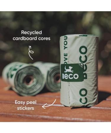 Beco Home Compostable Poop Bags | 96 Bags 8 Rolls Of 12 | Unscented | Dispenser Compatible Dog Poo Bags Beige / Cream Refill Rolls 12 count (Pack of 8) - Buy Online on SooperMarket.com