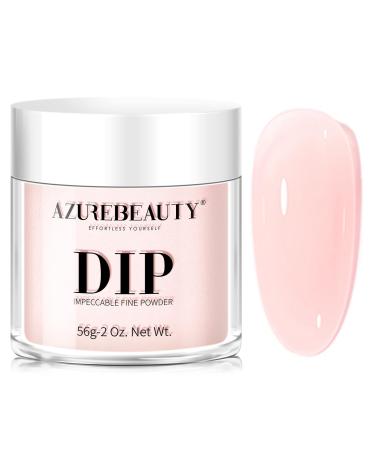 AZUREBEAUTY Translucent Dip Powder - Jelly Baby Pink Color 2Oz/56g Sheer Rose Pink Neutral Semi-transparent Clear Dipping Powder Crystal French Nail Art Starter Manicure Salon DIY Home Gift