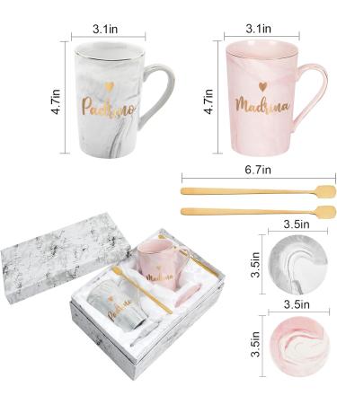 Cabtnca Padrinos Madrina Proposal Gift Godparents Proposal Gift Padrinos Madrina Coffee Mug Regalos Para Padrinos Madrina Christmas Birthday Gifts for Godmother Godfather In Spanish 14Oz Grey&pink - Buy Online on SooperMarket.com