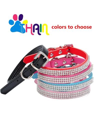 THAIN Rhinestone Dog Cat Collar - Bling Diamond Crown Decoration - Pink - XS (8-10) - Small Medium Large Dogs - Buy Online on SooperMarket.com