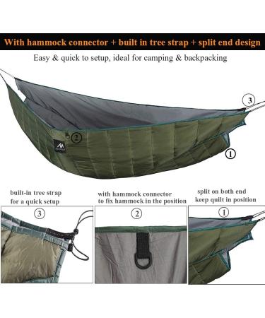 AYAMAYA Hammock Underquilt - Full Length Winter Insulation Blanket for Double Hammock - Dark Green - Buy Online on SooperMarket.com