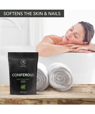 Foot Bath Salt Coniferous 35Oz | Natural Sea Salt & Swiss Stone Pine Oil | Relaxing Foot Care & Aromatherapy for Tired Feet - Buy Online on SooperMarket.com
