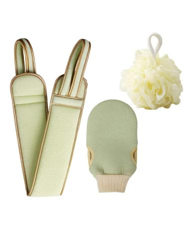 Buy Cabilock Exfoliating Loofah Sponge Set - Shower Balls Mitts & Back Sponge for Smooth Skin - Light Green - Buy Online on SooperMarket.com