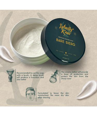 Buy Unscented Bare Siero Tallow Shaving Soap | Sensitive Skin | Donkey & Water Buffalo Milk Enriched - Buy Online on SooperMarket.com