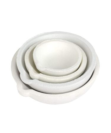 LTKJ Set of 4 Crucibles Melting Dishes Ceramic Casting Torch Melt Jewelry Gold Silver 150/250/500/750g Set of 4 Ceramic Dish(150/250/500/750g)
