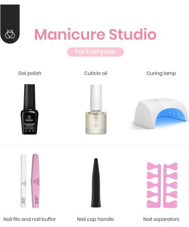 Beetles Gel Polish with LED Lamp: 6 French Manicure Colors Kit - Salon Quality DIY Gel Nail Set with Base, Top Coat, Soft Pink, Snow White - Perfect Gift - Buy Online on SooperMarket.com