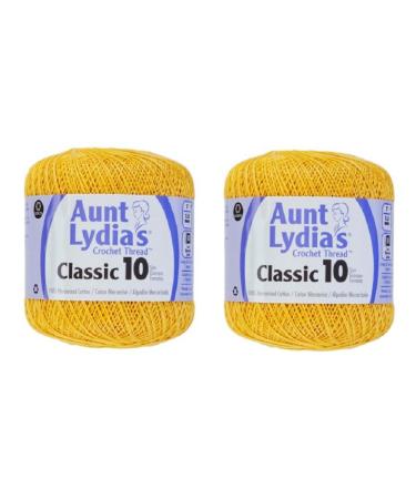 Aunt Lydia's Crochet Thread - Size 10 - Golden Yellow (2-Pack)