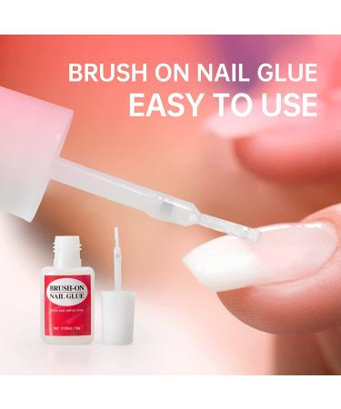 Brush-On Nail Glue for Acrylic & Press On Nails - 4pcs Strong Adhesive for Long-Lasting, Professional Results - Buy Online on SooperMarket.com