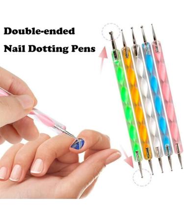Lanlousy 20 Pieces Nail Art Brushes with 1 Piece Nail Tips Nail Supplies Nail Palette Polish Palette Manicure Design Tools White - Buy Online on SooperMarket.com