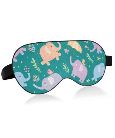 Haskirky Light Blocking Eye Mask Breathable and Adjustable Adult Men and Women Travel on Business Trips Yoga Meditation Light Smooth Comfortable Eye Mask Office Deep Sleep Goodies Cartoon Elephant