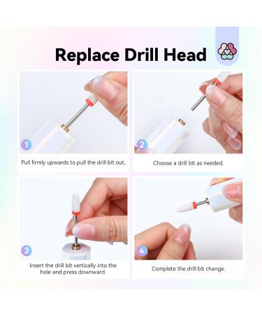 SAVILAND 30000RPM Electric Nail Drill - Fast Acrylic Nail Removal Cordless Lightweight Nail File with 12 Bits for Professional Manicure & Pedicure at Home - Buy Online on SooperMarket.com