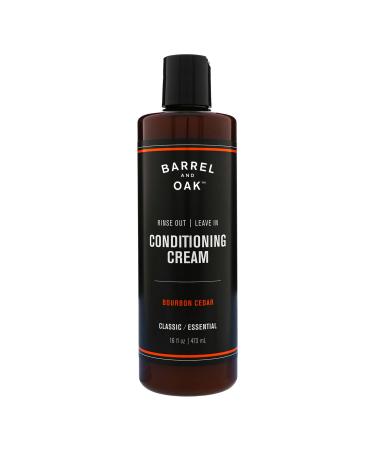 Barrel and Oak - Rinse Out Leave In Conditioning Cream  Conditioner for Hair  Hair Cream for Men  Restores Dry Hair  Adds Shine  Aids Healthy Hair Growth  Natural Fragrance  Vegan (Bourbon Cedar  16 oz)