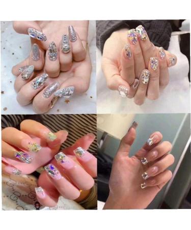 Rhinestones Nail Gems Nail Art Accessories with Pick Up and Rhinestone Picker Dotting Pen Flat Back Gems for Nails Face Clothes Craft - Buy Online on SooperMarket.com